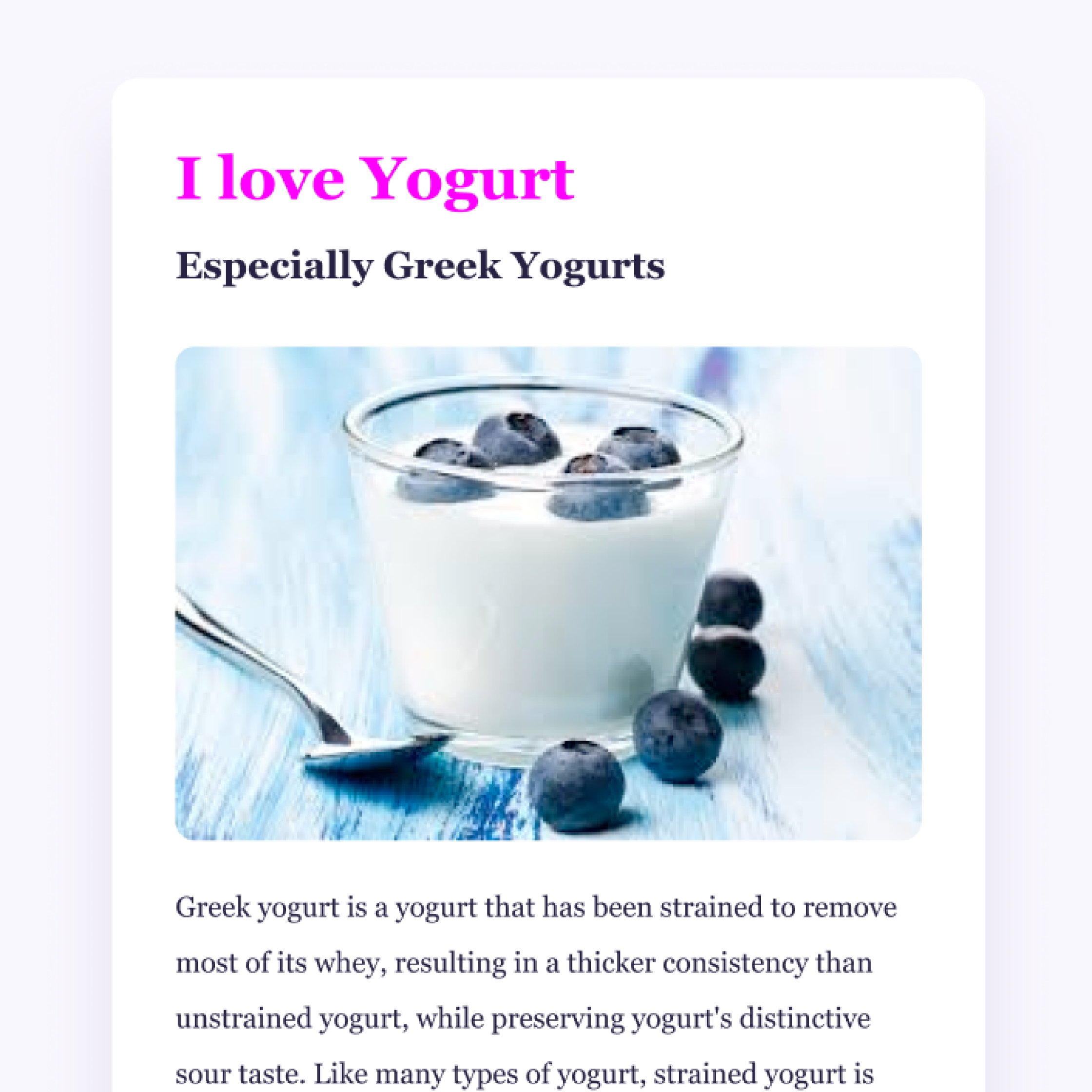 Photo of a site about homemade yogurt